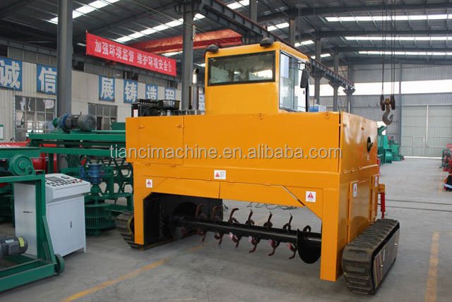 Máquina de transformação de composto de tipo cravador a diesel 500-1800m3/h Processador de fermentação de estrume orgânico