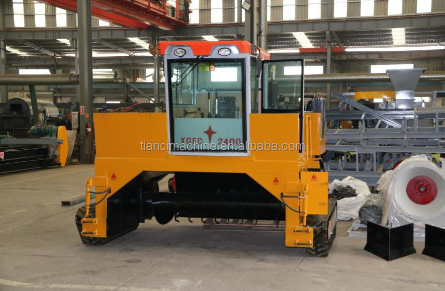 Máquina de transformação de composto de tipo cravador a diesel 500-1800m3/h Processador de fermentação de estrume orgânico