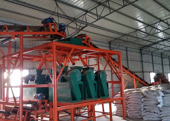 Linha de produção de granulação de esterco Linha de produção de granulador de pressão de cloreto de amónio fertilizante de rolos duplos