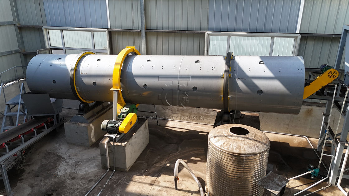 Linha de Produção de Granulador de Tambor Rotativo para Fertilizantes Orgânicos com Equipamentos Integrados e Capacidade de Produção de 10000 Toneladas por Ano
