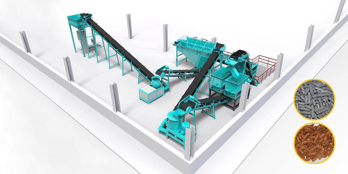 Máquina de fabricação de pellets de madeira Linha de produção de granuladores de estrume de gado e aves de capoeira Equipamento de produção de fertilizantes orgânicos