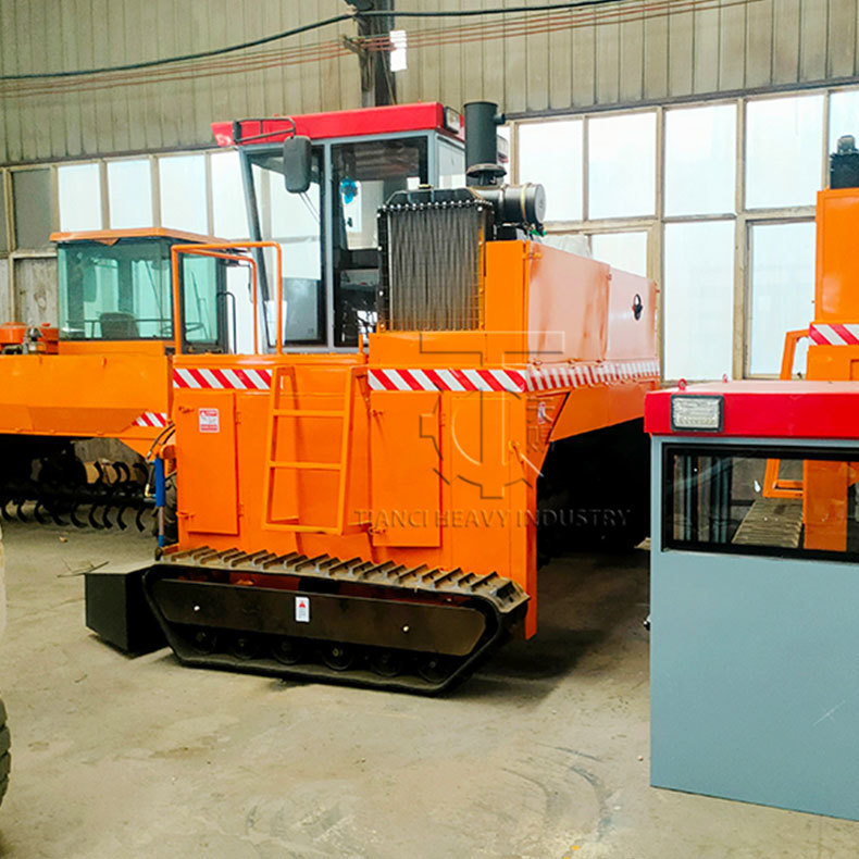 Instalação de fabrico tipo Crawler Equipamento de fermentação de estrume orgânico Compost Turner