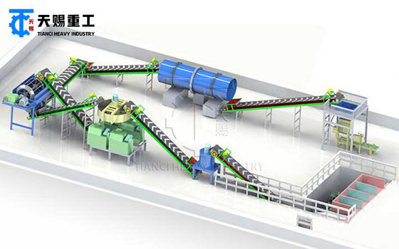Linha de produção de fertilizantes compostos de estrume de vaca