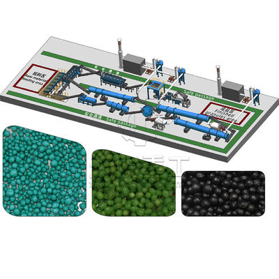 Tambor de granulação de fertilizantes NPK para o processo de granulação molhada por pulverização